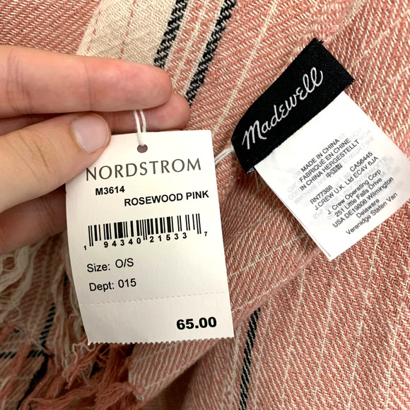 Madewell Pink and Cream Striped Wrap - Picture 3 of 6